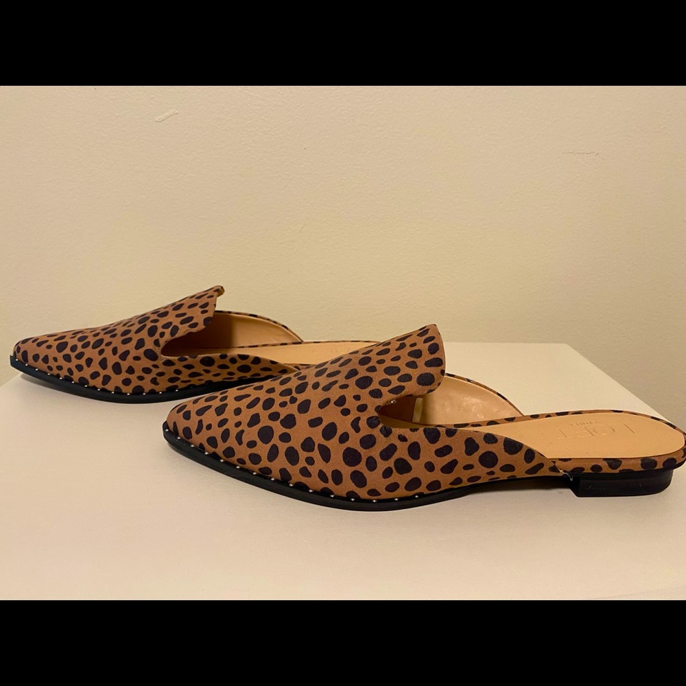 LOFT animal print slider mules. Size 8. Never worn!